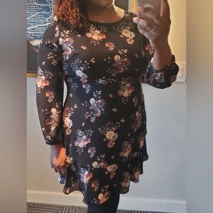 Loft Plus A-line Floral Dress Sz 16